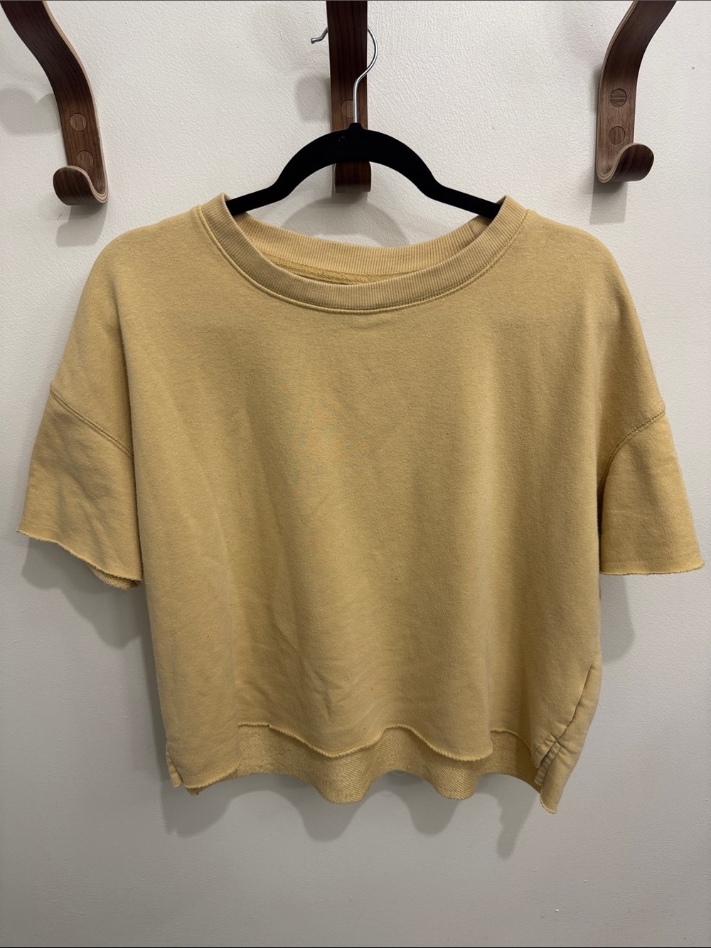 Relaxed Crop Short Sleeve Top in Mustard